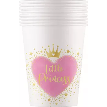 Procos Vasos de cartón My Little Princess 200 ml, pack de 8 96477