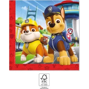 Procos Paw Patrol servilletas de papel de 2 capas, pack de 20, 33x33 cm, multicolor 95599