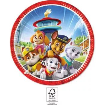 Procos Platos de cartón Paw Patrol pack de 8, 23 cm, multicolor 95597