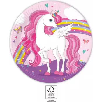 Procos Platos de cartón unicornio arcoíris para fiestas de unicornios (93757)