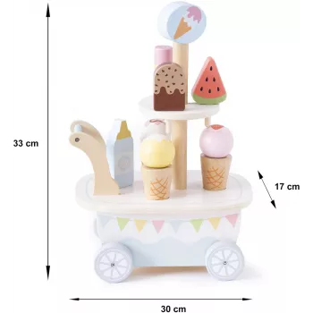 Promis LD04 Carrito de helados de madera de juguete para niños