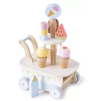 Promis LD04 Carrito de helados de madera de juguete para niños