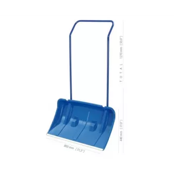 PROSPERPLAST PP. pala doble Arctic Blue 80cm pala para nieve con mango de acero