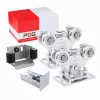PSG 60.00P.80.19 set de carros para puerta voladiza para raíl de 80x80x5 mm, capacidad de carga 400 kg, 2 carros con 5 rodillos de acero cada uno, acero galvanizado