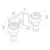 PSG 60.023.9005 soporte de guía superior para puertas correderas, 60mm, 2 rodillos, negro RAL 9005
