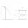 PSG 60.039.9005 tope de puerta, goma EPDM, negro RAL 9005, fijación atornillada de 2 agujeros, distancia entre agujeros 70 mm, agujeros 11 mm, -30 °C a +80 °C