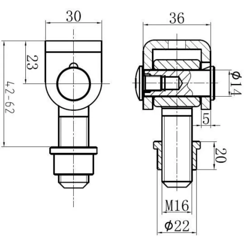 PSG 61.001.01 Cinta de soldadura M16 ojo roscado galvanizado