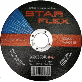 PSG Star Flex T41-125-1.0 WA60T-BF-INOX disco de corte 125 x 1,0 mm para acero inoxidable