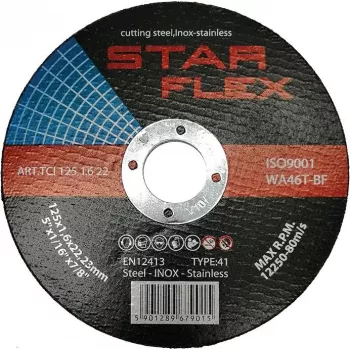 PSG Star Flex T41-125-1.6 WA46T-BF-INOX disco de corte para acero inoxidable 125 mm x 1,6 mm x 22,23 mm
