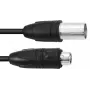 Cable DMX PSSO IP65 3 pines XLR conector macho a conector hembra 20m negro 30227843