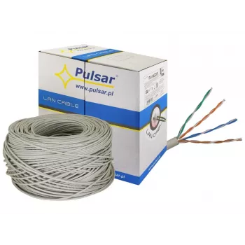 PULSAR PU-NC201 Cable de par trenzado U/UTP, Cat 5e, 24AWG, gris
