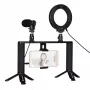 PULUZ Kit Blogerio con aro de luz LED, trípodes, soporte para teléfono y micrófono
