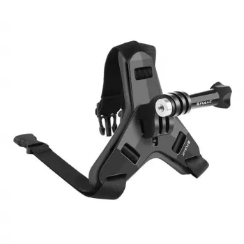 PULUZ Soporte de mentón para casco para cámaras deportivas (compatible con Insta360 X5/X4, DJI Osmo Action 5 Pro) PU579B