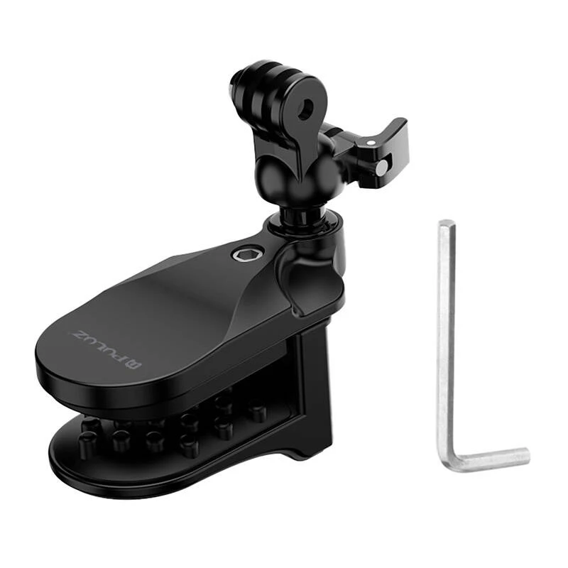 PULUZ Soporte para casco para cámaras de acción (DJI Action, GoPro Hero) negro