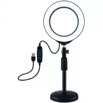PULUZ Anillo de luz LED 16cm con trípode 18-28cm USB