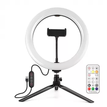 PULUZ Anillo de luz LED 26cm con trípode 8,3cm USB