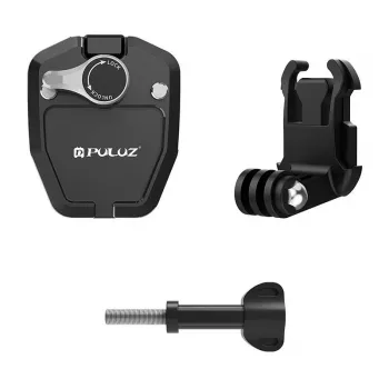 PULUZ Clip para parabrisas de moto para cámaras de acción (DJI Osmo Action 4, GoPro Hero 12, Insta360 Ace Pro / X4) - negro