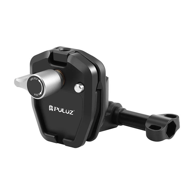 PULUZ Clip para parabrisas de moto para cámaras de acción (DJI Osmo Action 4, GoPro Hero 12, Insta360 Ace Pro / X4) - negro
