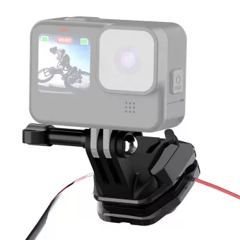 PULUZ Clip para parabrisas de moto para cámaras de acción (DJI Osmo Action 4, GoPro Hero 12, Insta360 Ace Pro / X4) - negro