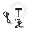 Anillo de luz profesional PULUZ PKT3120B de 20 cm para vlogging, streaming en directo y maquillaje – 80 LEDs, 10W, 3000K-6500K, 10 niveles de regulación, con pinza para monitor y soporte para móvil – negro