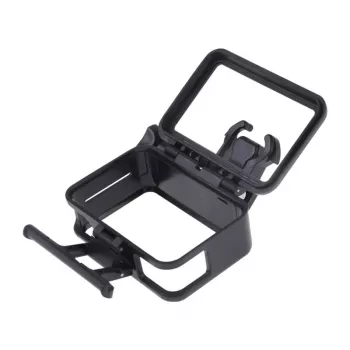 Puluz Funda protectora para DJI Osmo Action - marco de PC negro con soporte de zapata en frío, cierre de liberación rápida