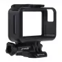 Puluz Funda protectora para DJI Osmo Action - marco de PC negro con soporte de zapata en frío, cierre de liberación rápida