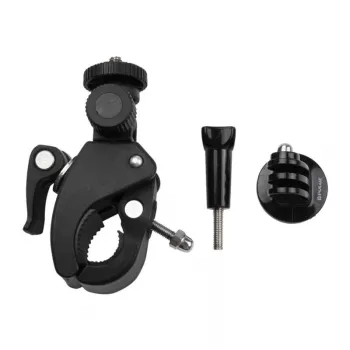 PULUZ PU177B Soporte de manillar para cámaras de acción, ajustable 360°, rosca de trípode (Negro)