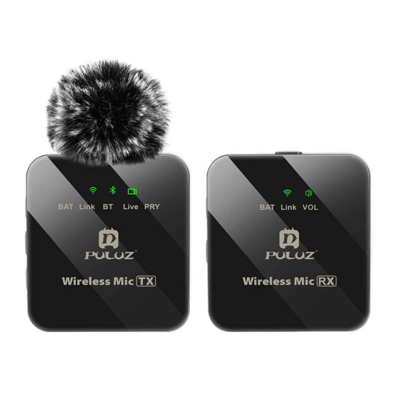 Micrófono lavalier inalámbrico PULUZ PU3153B 1 TX + 1 RX, 2,4 GHz, USB-C, condensador omnidireccional, reducción de ruido, Plug-and-Play para Android y PC