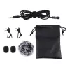 PULUZ PU424 Micrófono lavalier 1,5 m 3,5 mm TRRS micrófono de solapa condensador omnidireccional para smartphones, cámaras DSLR, portátiles - negro