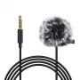 PULUZ PU424 Micrófono lavalier 1,5 m 3,5 mm TRRS micrófono de solapa condensador omnidireccional para smartphones, cámaras DSLR, portátiles - negro