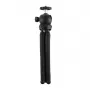 PULUZ PU435 trípode mini octopus flexible y plegable con rótula de 360° y soporte para móvil para smartphones, cámaras compactas, cámaras de acción, cámaras sin espejo pequeñas, carga máx. 1,2 kg, negro