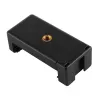 PULUZ PU448B Soporte de trípode para smartphone, pinza de resorte con rosca de 1/4 pulgadas-20, compatible con smartphones de 55-85 mm, ABS negro
