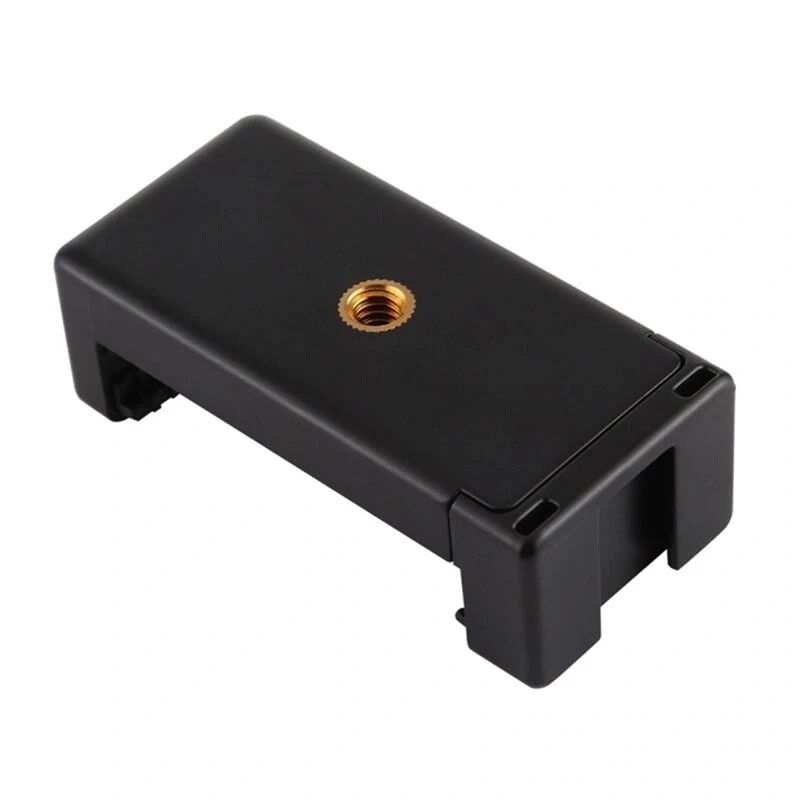 PULUZ PU448B Soporte de trípode para smartphone, pinza de resorte con rosca de 1/4 pulgadas-20, compatible con smartphones de 55-85 mm, ABS negro