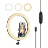 PULUZ PU656B aro de luz LED con soporte para teléfono, 160 LED, 3200K–6500K, USB-C
