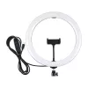 PULUZ PU656B aro de luz LED de 10 pulgadas con soporte para teléfono y trípode, 12W, 3000K-6500K, alimentado por USB, para streaming en directo, TikTok, YouTube, maquillaje, fotografía