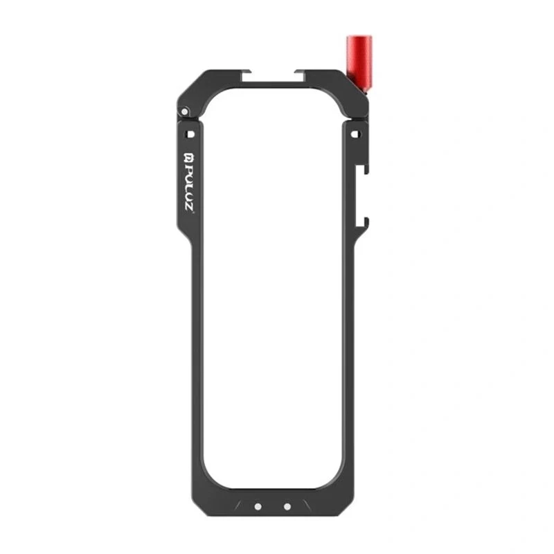 PULUZ PU759B Jaula protectora de aleación de aluminio para cámara de acción Insta360 X5 con roscas de 1/4 de pulgada-20 y zapata en frío