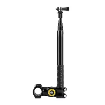 PULUZ PU817 soporte de manillar para bicicletas y motos | tornillo de 1/4 de pulgada, rótula de 360°, abrazadera de 20-32 mm, para cámaras de acción y trípodes, negro