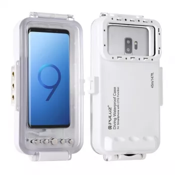Puluz PU9100W funda impermeable (45 m) para smartphones USB-C – fotografía y vídeo subacuático (blanco)