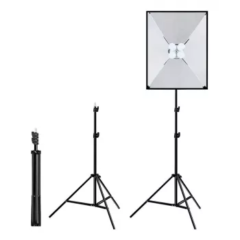PULUZ Set de estudio softbox 50x70cm, trípode, bombillas LED 4 unidades PU5071EU