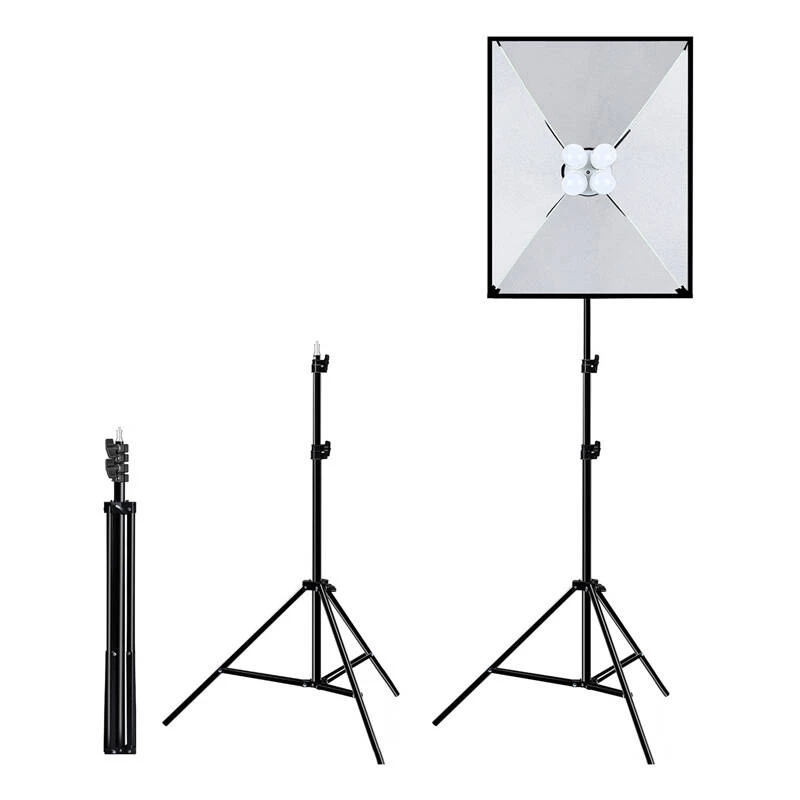 PULUZ Set de estudio softbox 50x70cm, trípode, bombillas LED 4 unidades PU5071EU