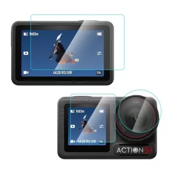 PULUZ protector de pantalla de cristal templado para DJI Osmo Action 5 Pro, transparente