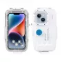 PULUZ Funda impermeable para iPhone 40m con válvula unidireccional, blanco