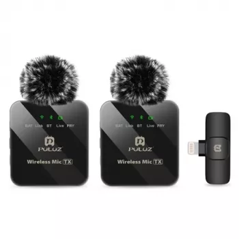Micrófono doble digital inalámbrico PULUZ, clip-on, Lightning