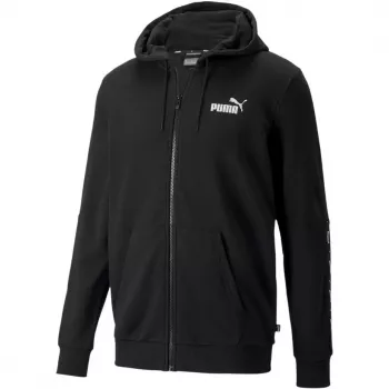Sudadera con capucha y cremallera completa PUMA ESS+ Tape TR Black 848768 01 hombre de forro polar con mangas con cinta