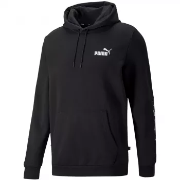 PUMA ESS+ Tape Sudadera con capucha FL hombre forro polar negro