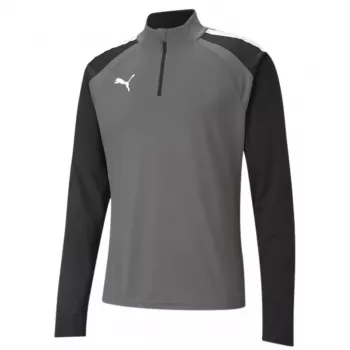 PUMA teamLIGA 1/4 sudadera hombre con cremallera gris-negra