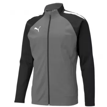 Sudadera de entrenamiento PUMA teamLIGA hombre con media cremallera, Medium Grey Heather/Puma Black, talla S