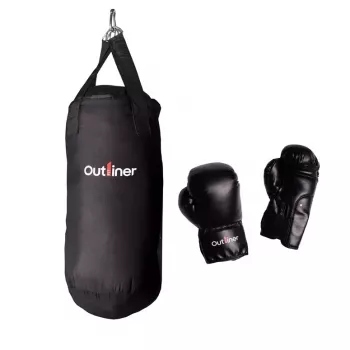 Set saco de boxeo SG-1080-10kg 10 kg negro con guantes y cadenas