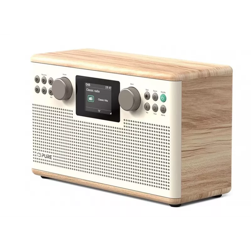 Radio digital PURE ACOUSTICS Pure Classic H6, DAB+/FM/radio por internet, Bluetooth, Cotton White/roble (EU/UK)