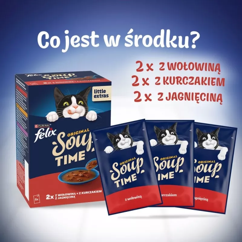 PURINA FELIX Soup Original Country Flavours 6x48g Comida húmeda para gatos